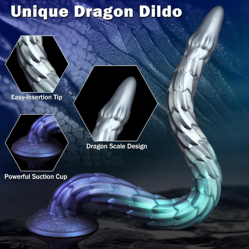 Extra long dragon scale dildo metal animal anal plug anal expansion masturbator for men and women flirting