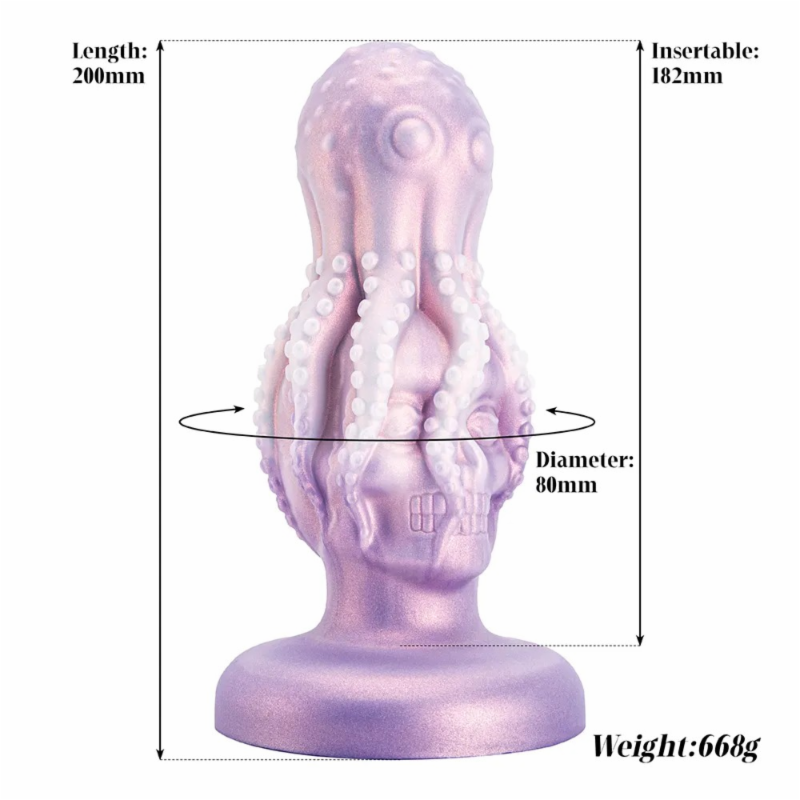 Abyss-Alien face hugging octopus tentacle skull silicone dildo