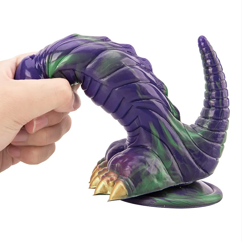 Onyx-Alien monster silicone dildo with tail, unisex insertable anal plug